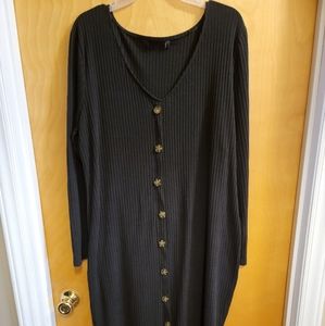 Button Down Ribbed Sweater Dress